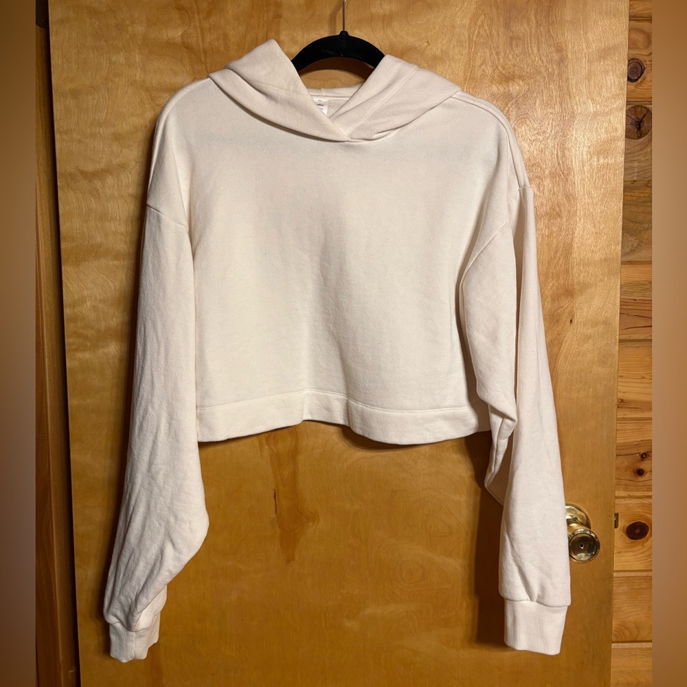 ALO Yoga Bae Cropped Hoodie - Ivory - Small